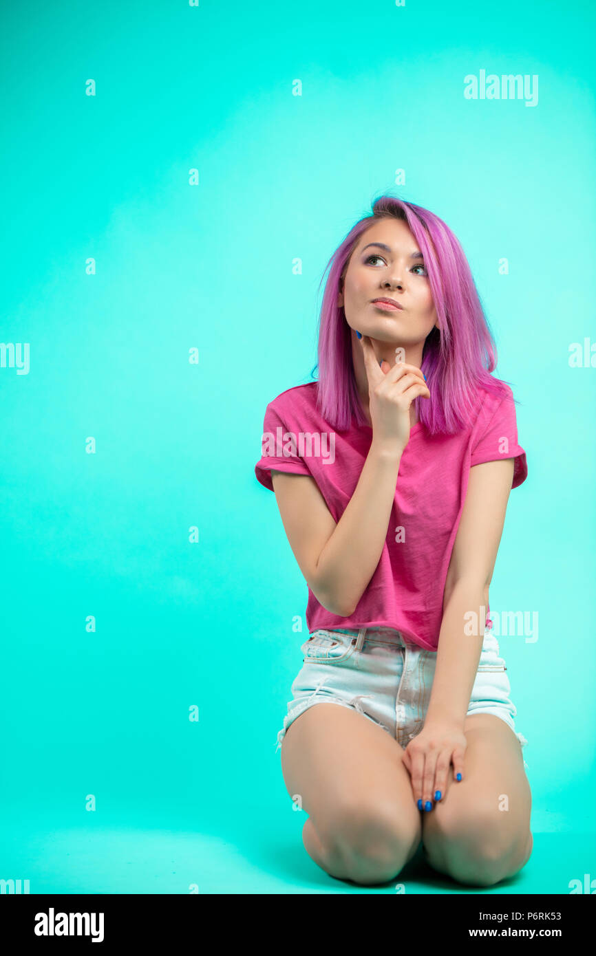 Pink dyed hair hi-res stock photography and images - Alamy