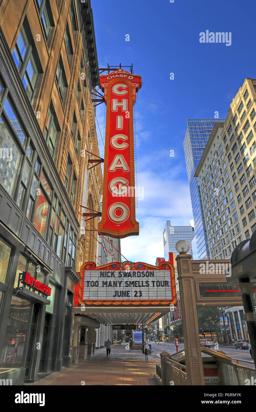 Chicago, Illinois, USA June 22, 2018 The landmark Chicago Theatre on