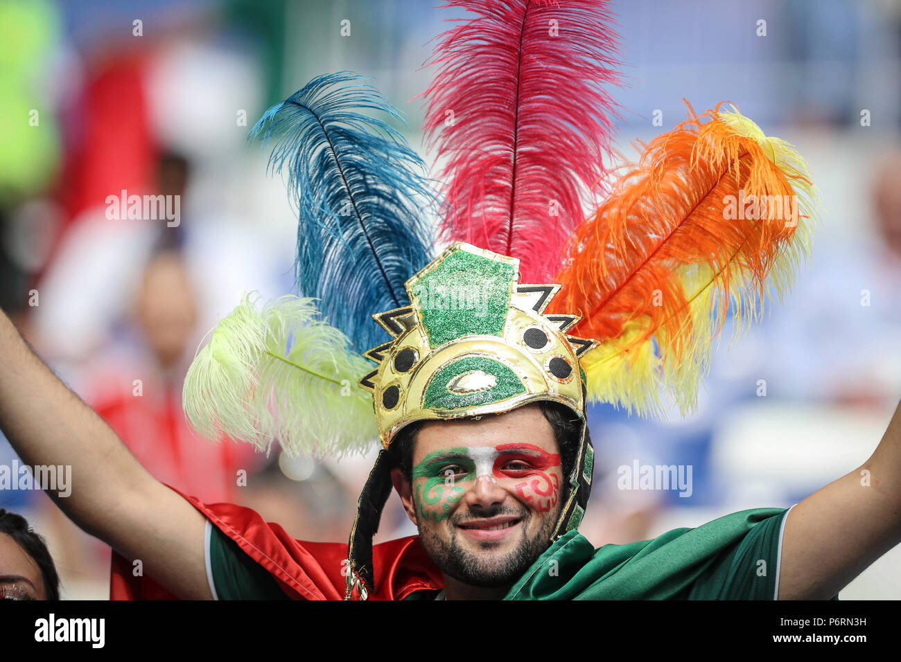 Samara, Russia. 02nd July, 2018. Twisted before the game between Brazil and Mexico valid for the octaves of finals of the 2018 World Cup held in Arena Samara, Russia, Credit: Thiago Bernardes/Pacific Press/Alamy Live News Stock Photo