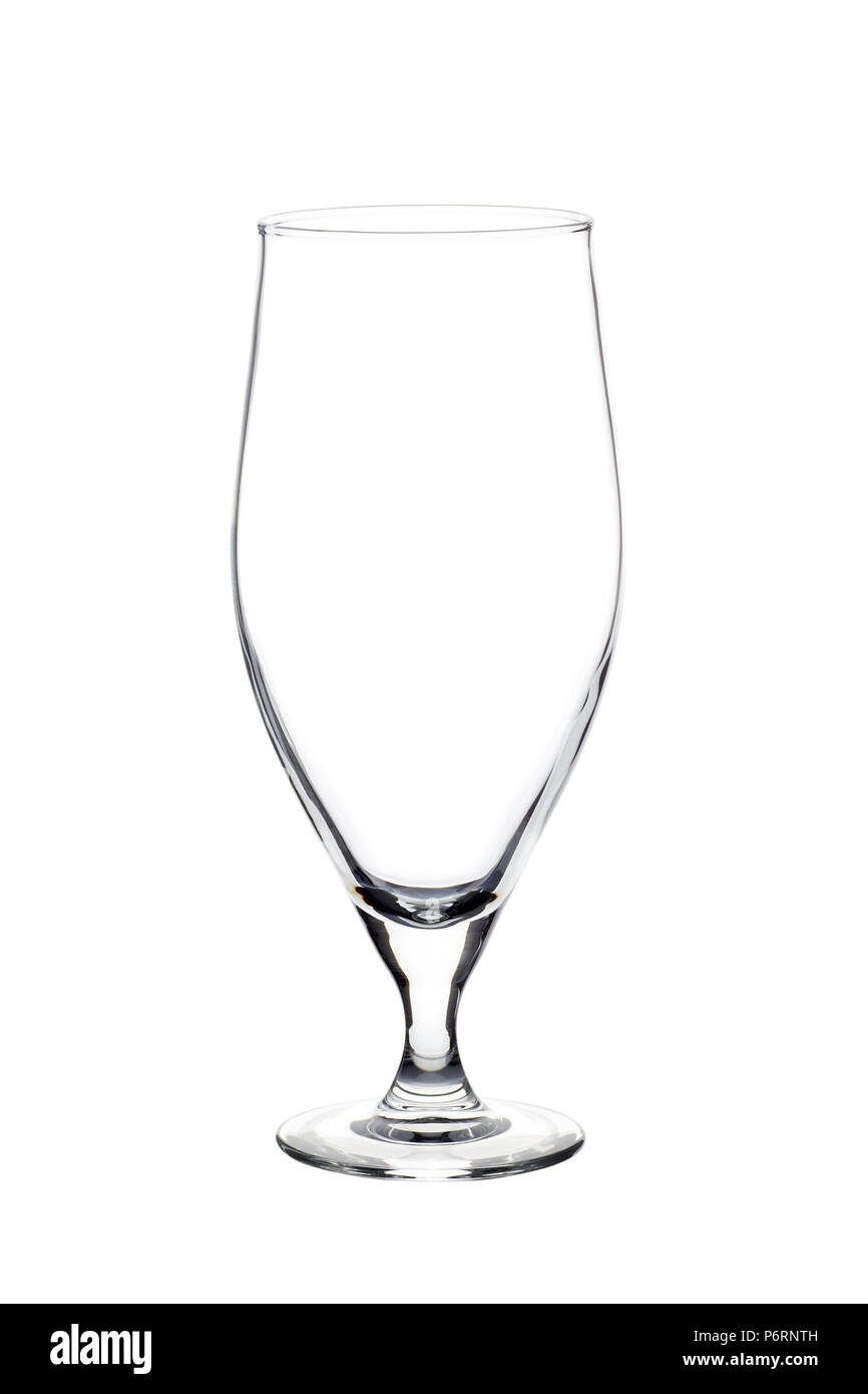 Empty beer glass on white Stock Photo
