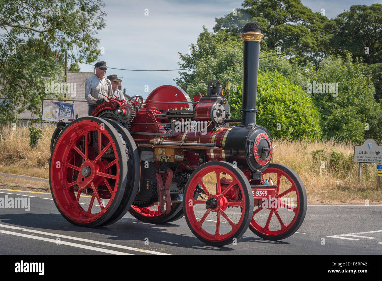 Wallis & Steevens General Purpose Engine 2394, 'Michelle Louise' steam traction engine at Acton Bridge in Cheshire North West England. Stock Photo