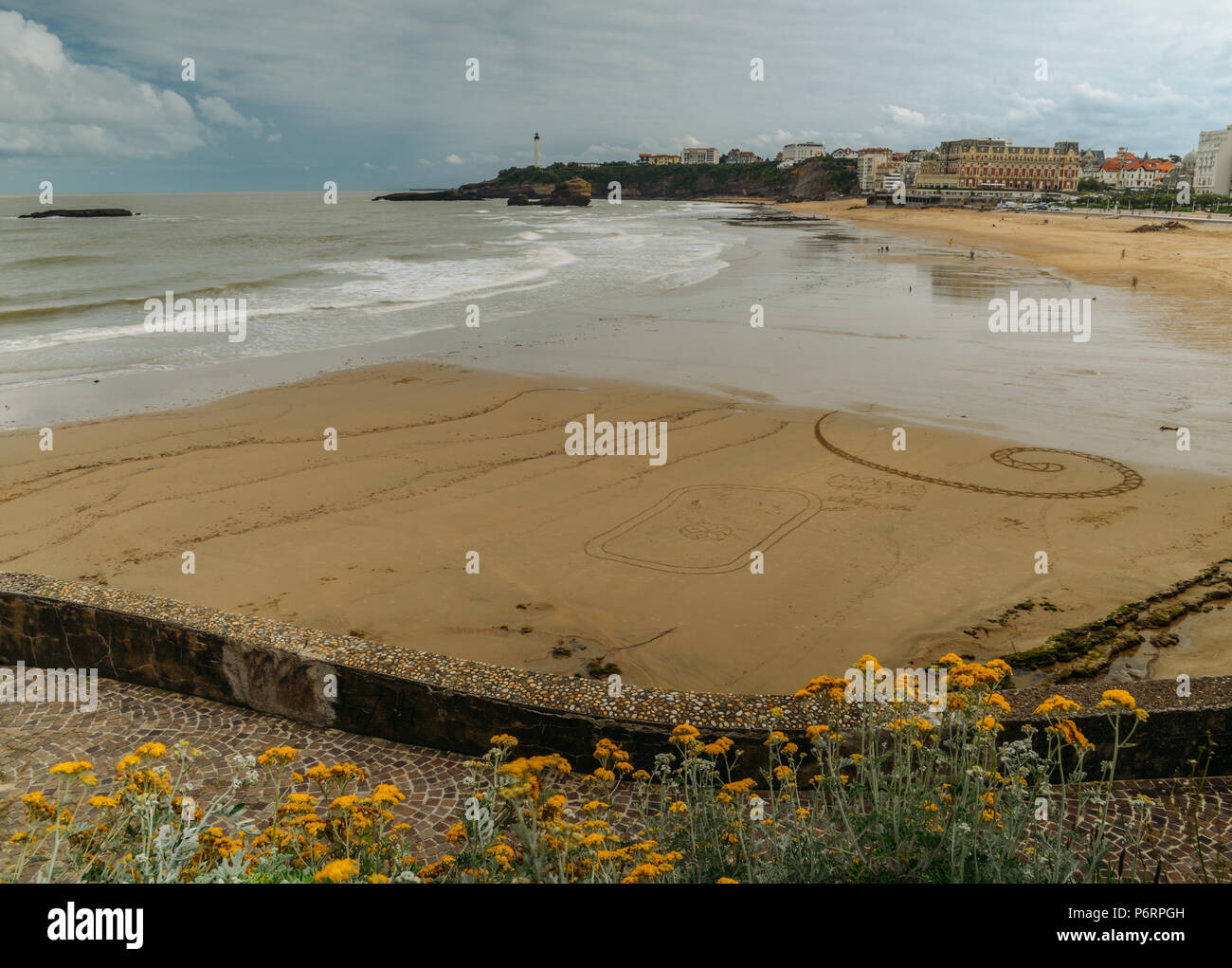 Grande Plage beach in Biarritz, Aquitaine, France Stock Photo