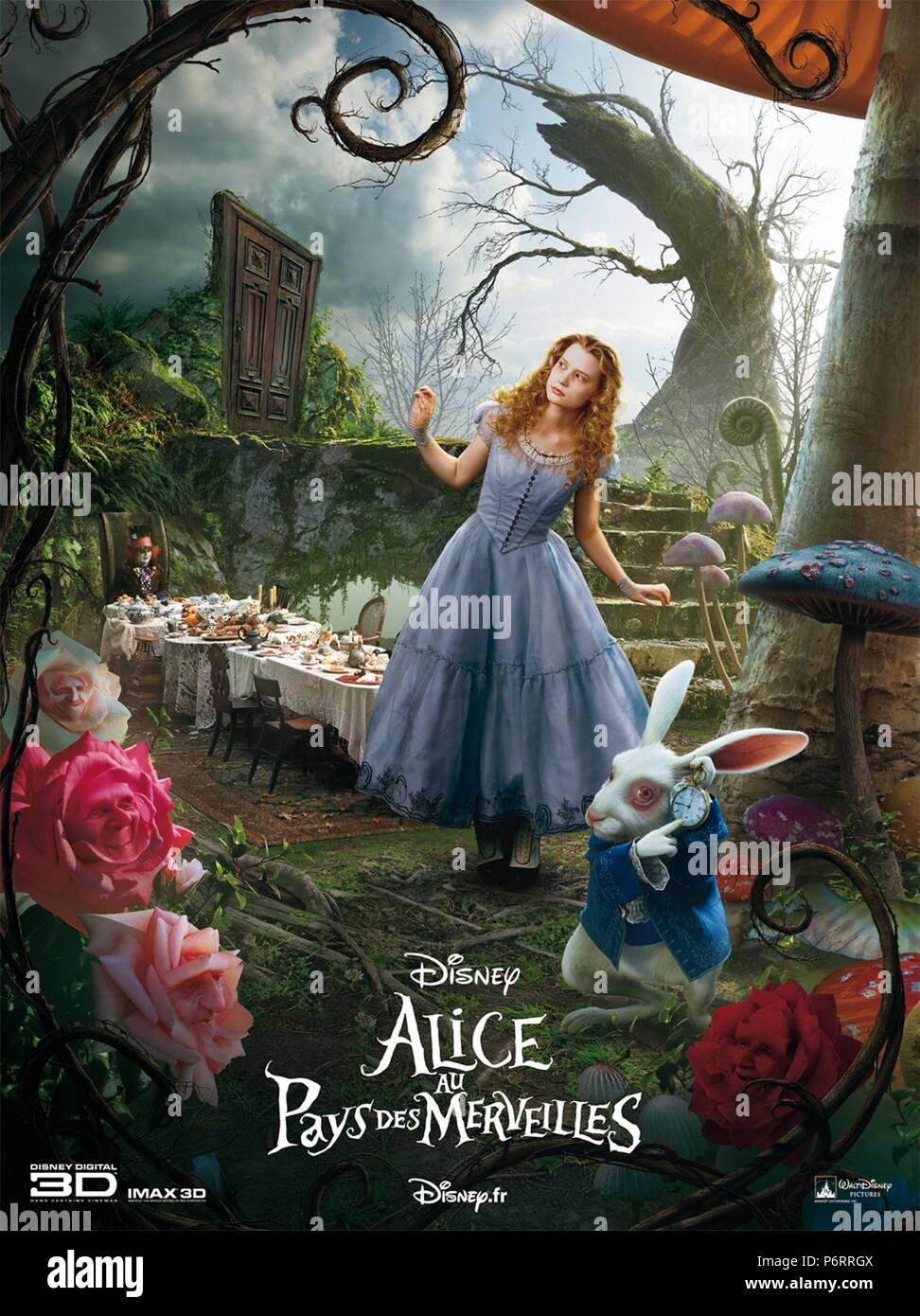 Alice in Wonderland Year: 2010 USA Director: Tim Burton Mia Wasikowska  Poster (Fr Stock Photo - Alamy