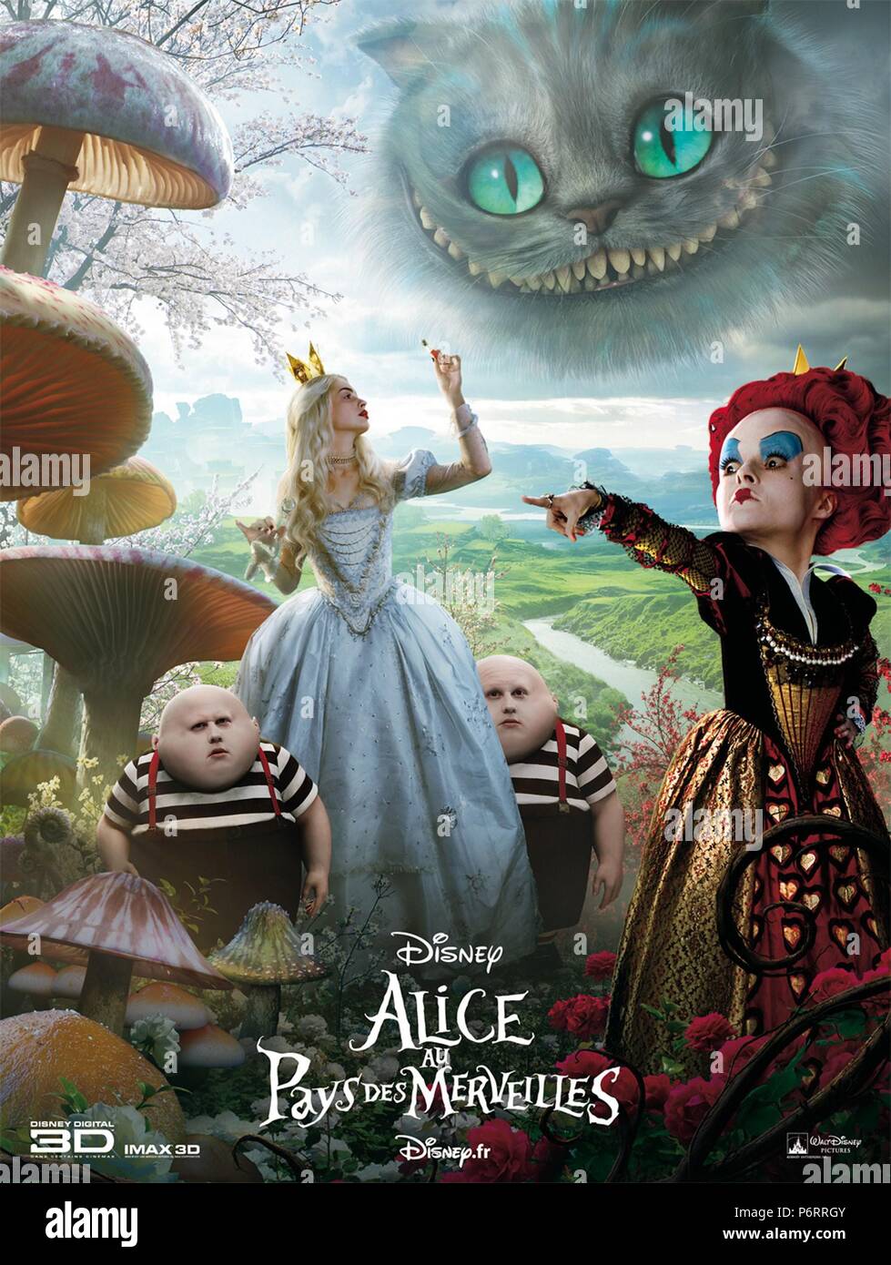 Alice in Wonderland Year: 2010  USA Director: Tim Burton Poster (Fr) Stock Photo