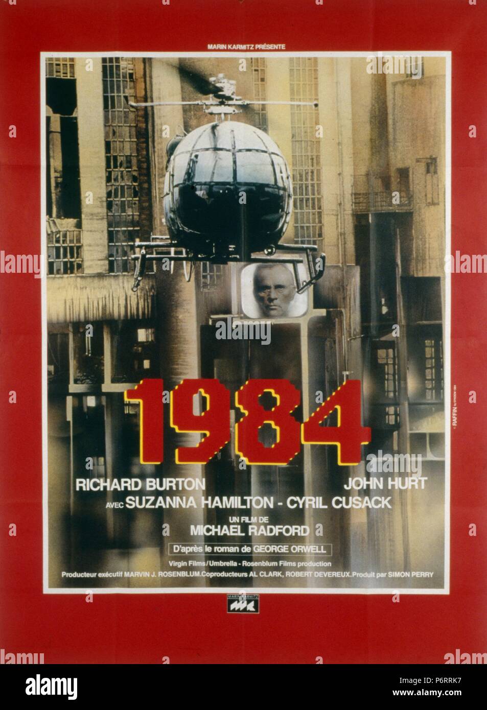 Nineteen Eighty-Four  Year: 1984 - UK Director: Michael Radford Poster (Fr) Stock Photo