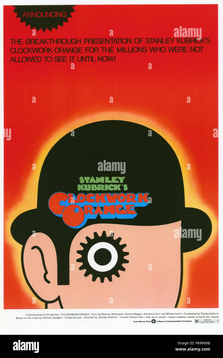 A Clockwork Orange Year 1971 USA Director Stanley Kubrick Poster (USA Stock Photo Alamy