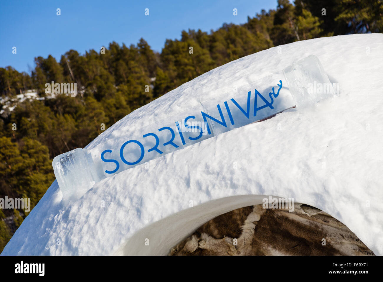 Igloo Hotel (Ice Hotel) near Alta, Norway Stock Photo