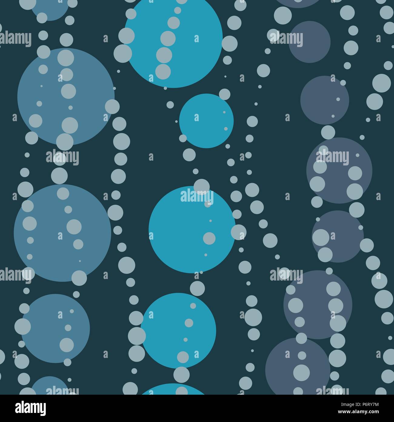 Vector seamless bubble underwater dsrk pattern Stock Vector