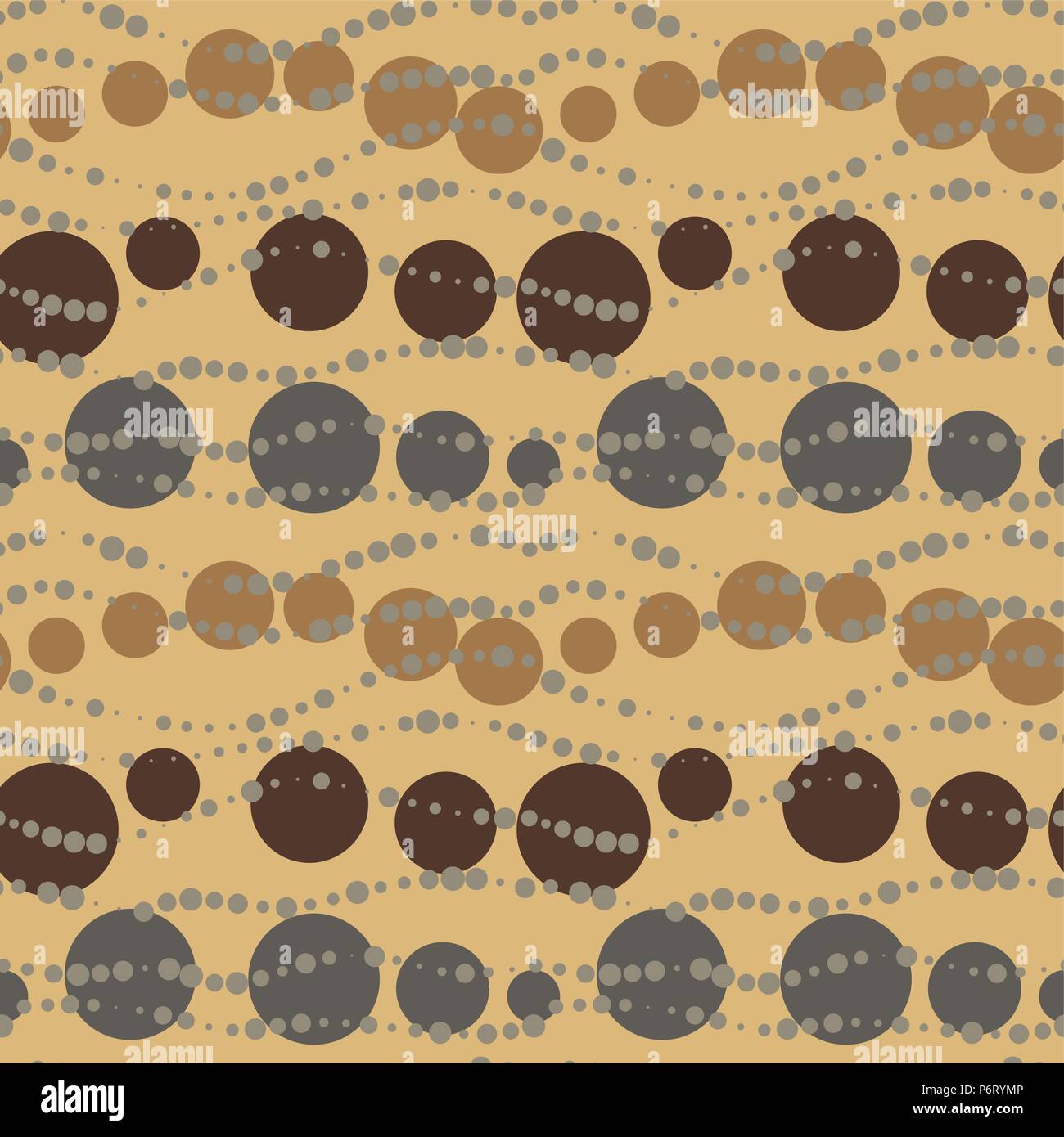 Vector seamless chocolate retro beads pattern Stock Vector