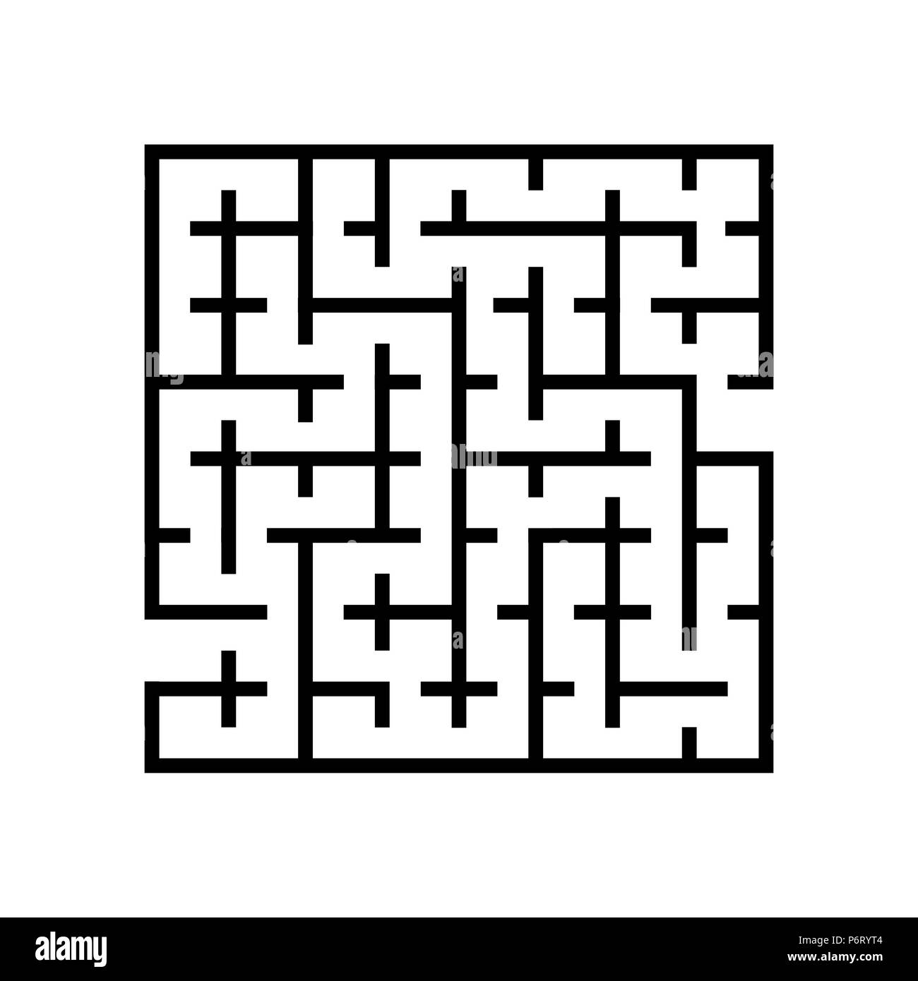 Abstract maze vector. Labyrinths in shape of square isolated on white background - Vector iconic Illustration. Stock Vector