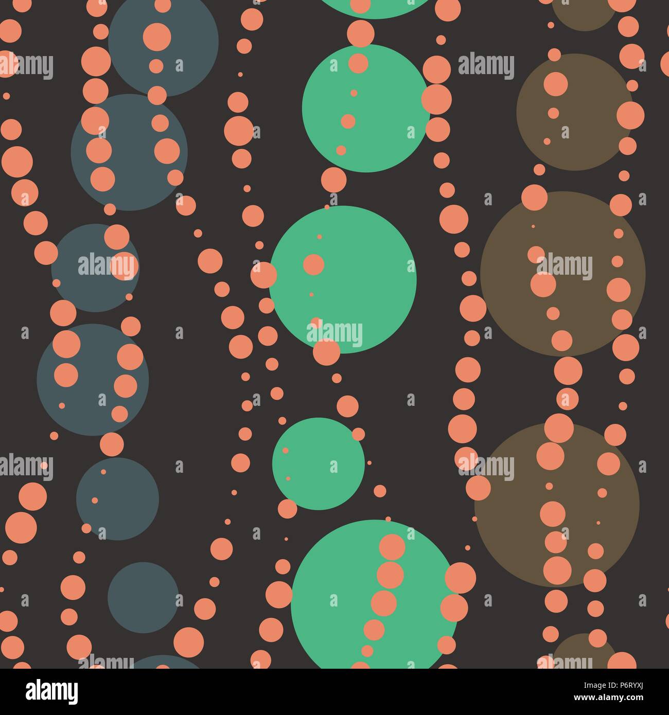 Vector seamless dark brown retro beads pattern Stock Vector