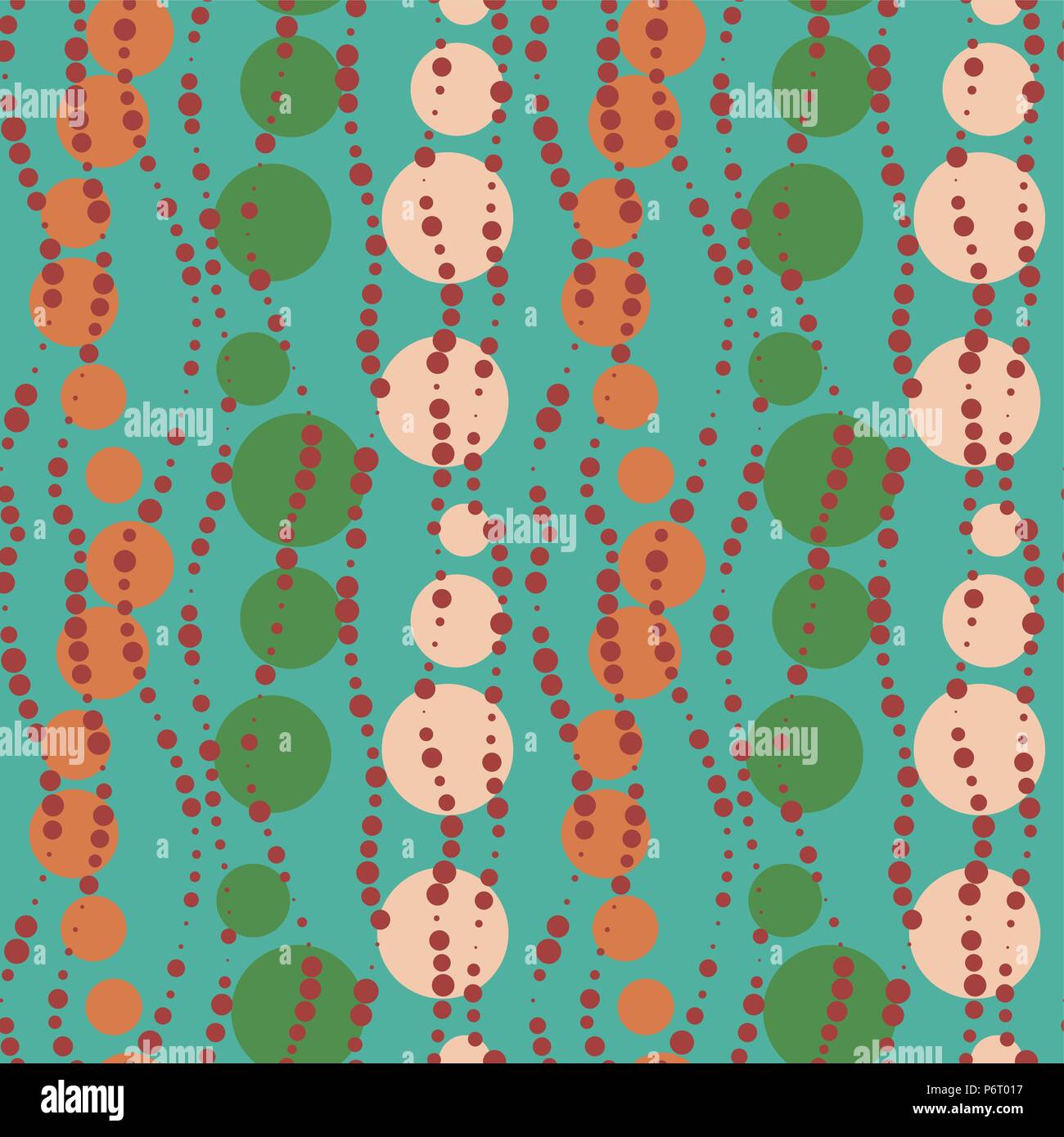 Vector seamless turqueois retro beads pattern Stock Vector