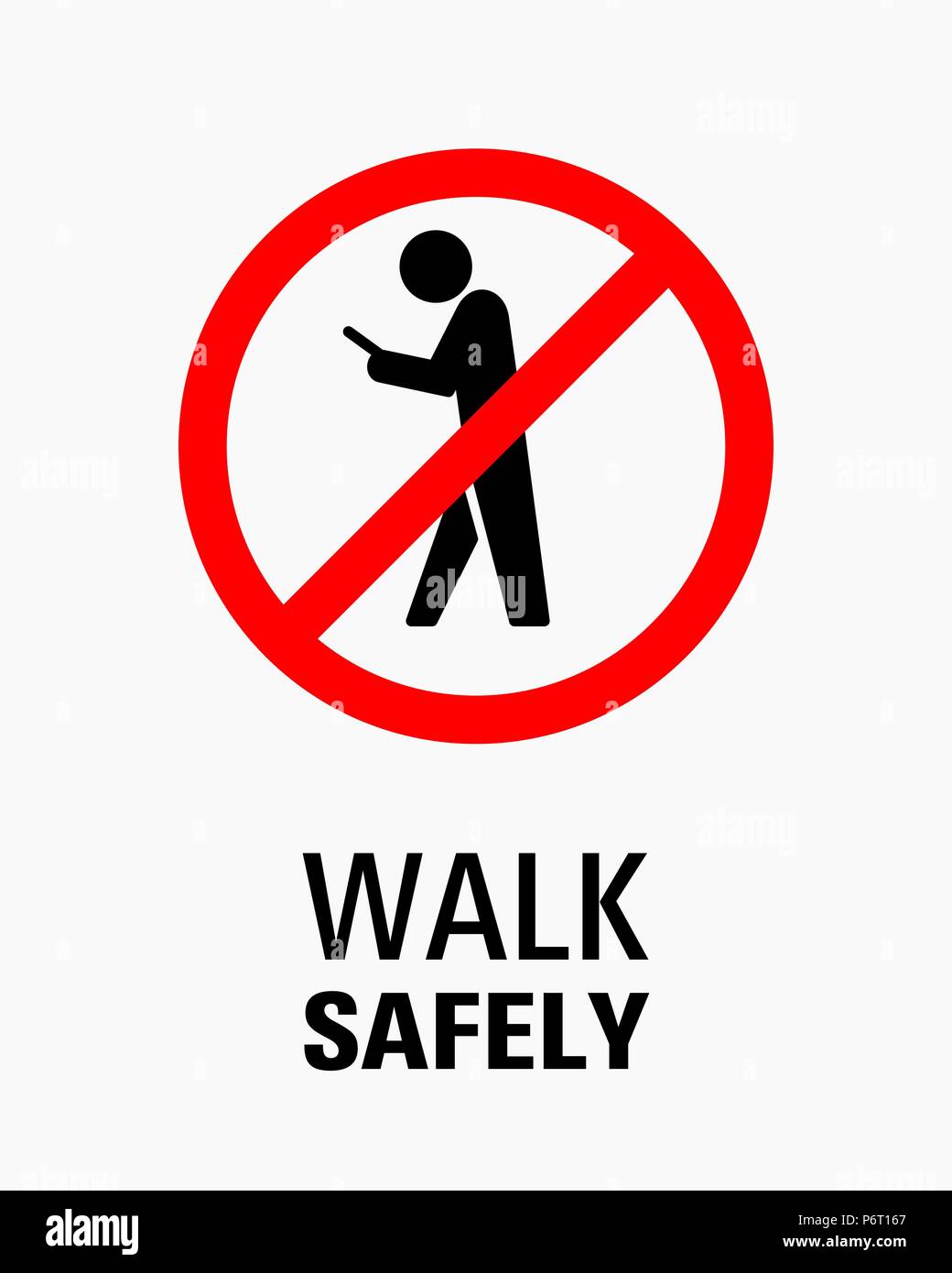 Using smartphone while walking sign vector illustration Stock Vector