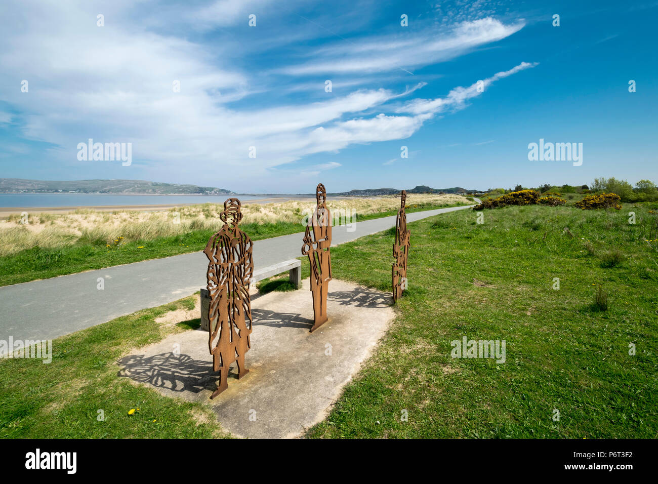 Morfa Conwy Coastal path steel sculptures North Wales coast UK Stock