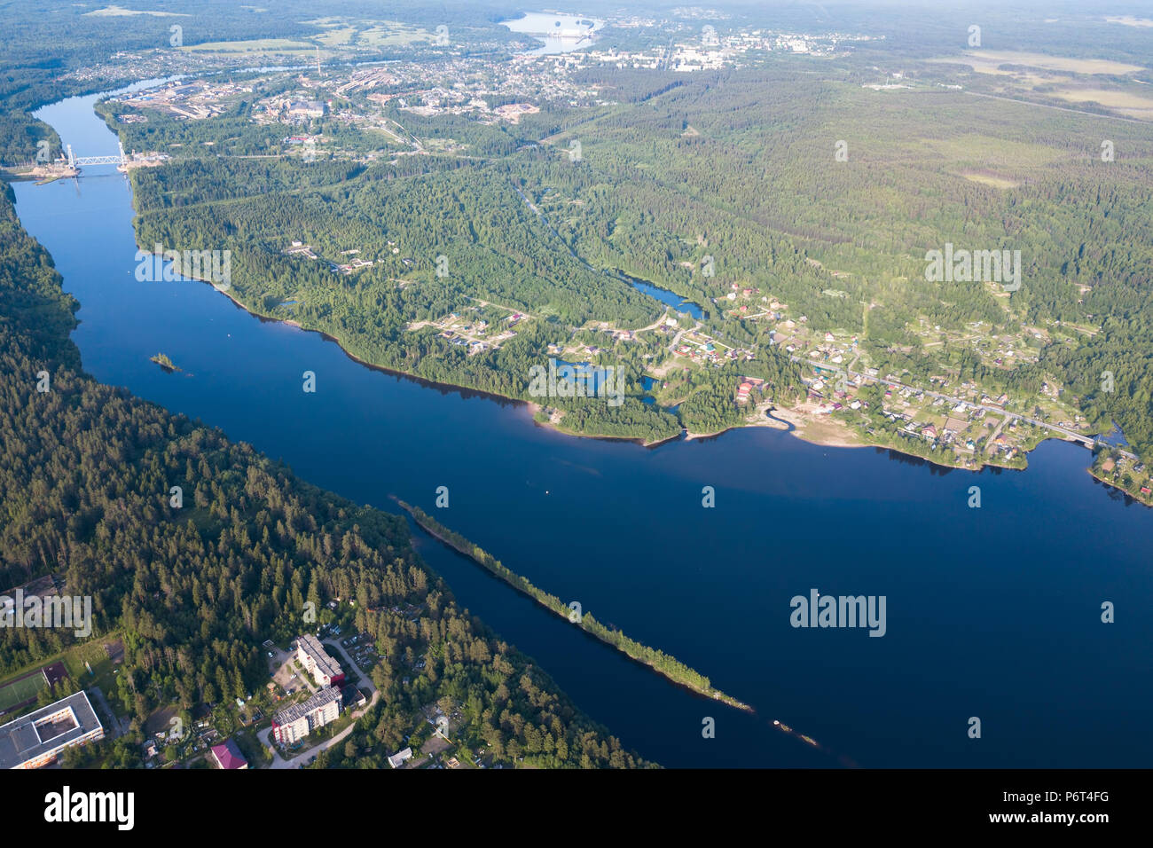 Top view of the Svir river, from Ladoga to Onega lake, Leningrad region, Russia. Stock Photo