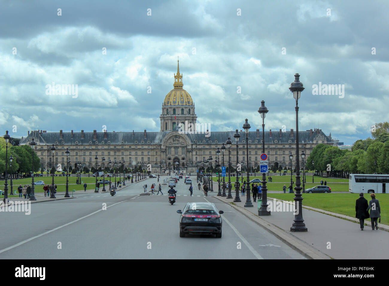 Les Invalides in Paris on a chill spring day Stock Photo