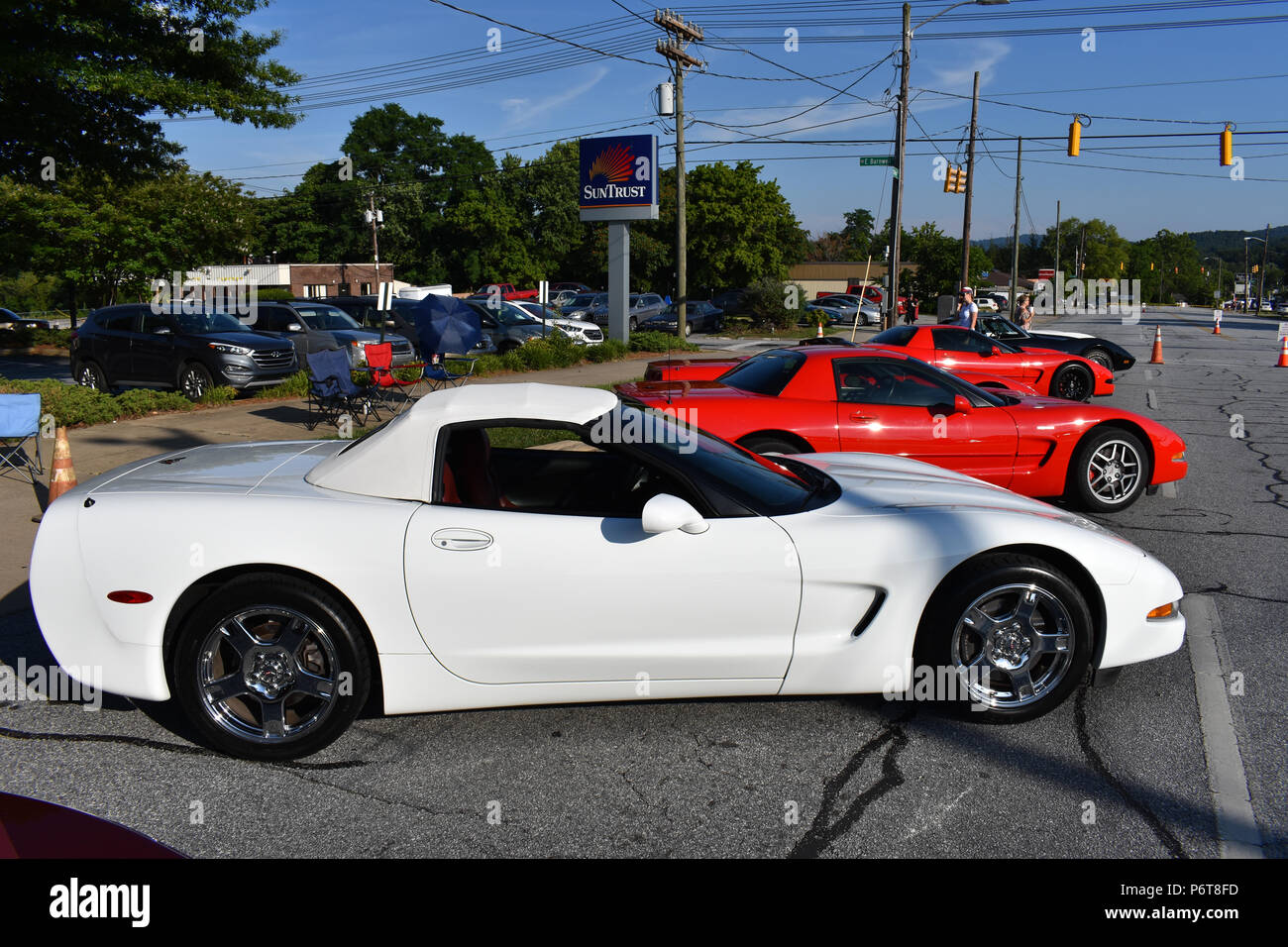 A White C5 Corvette Convertible. Stock Photo