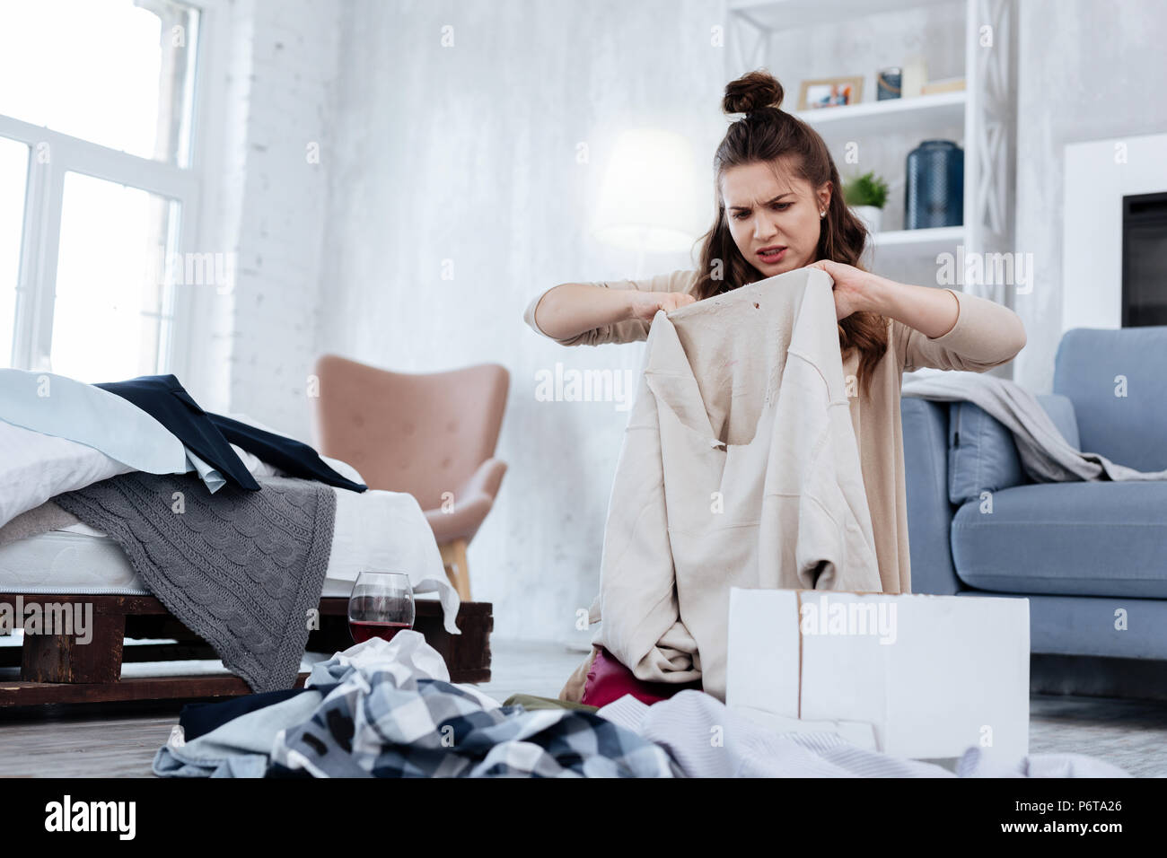 Woman With Lots Of Clothes Stock Photos and Images - 123RF