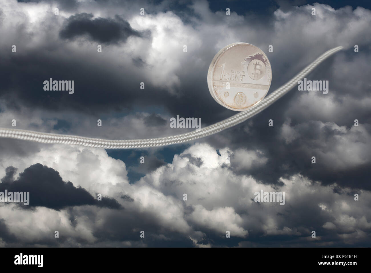 Broken bitcoin on dark background. Concept illustrates bitcoin crash,  bitcoin bubble burst, or cryptocurrency market collapse Stock Photo - Alamy