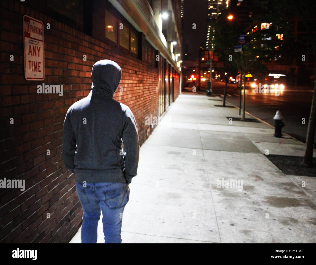 Alone with his thoughts in New York Stock Photo