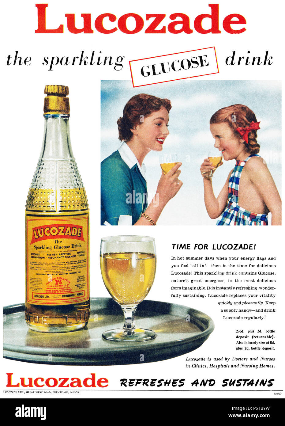 Lucozade Classic Vintage Retro Poster Mum Daughter Family Time Photo Drink Print