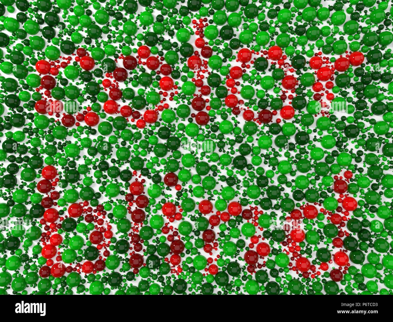 color blindness test with spheres. 3d illustration Stock Photo