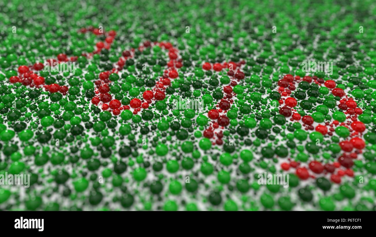 color blindness test with spheres. 3d illustration Stock Photo