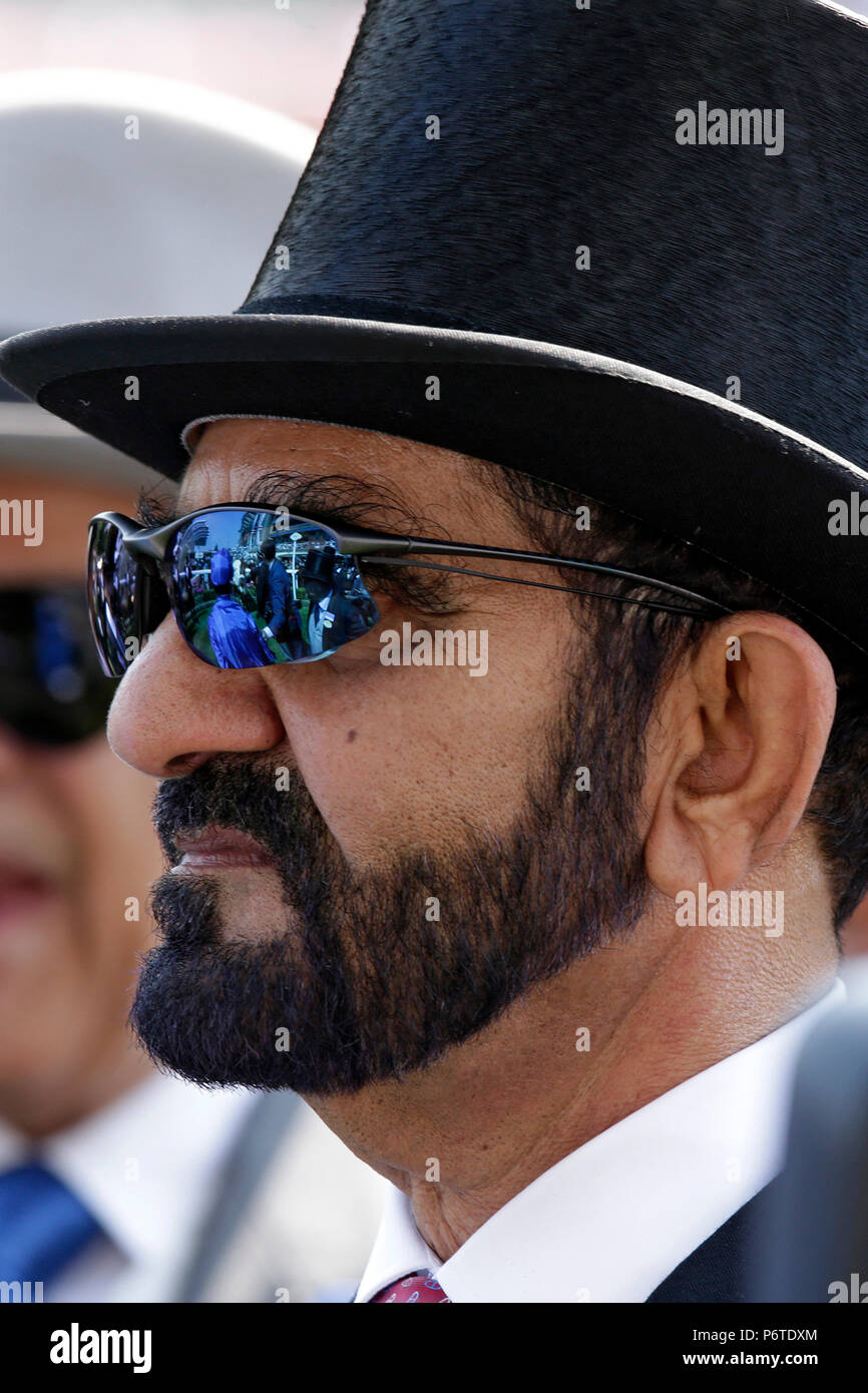 Royal Ascot, Portrait of Sheikh Mohammed bin Rashid al Maktoum Stock Photo