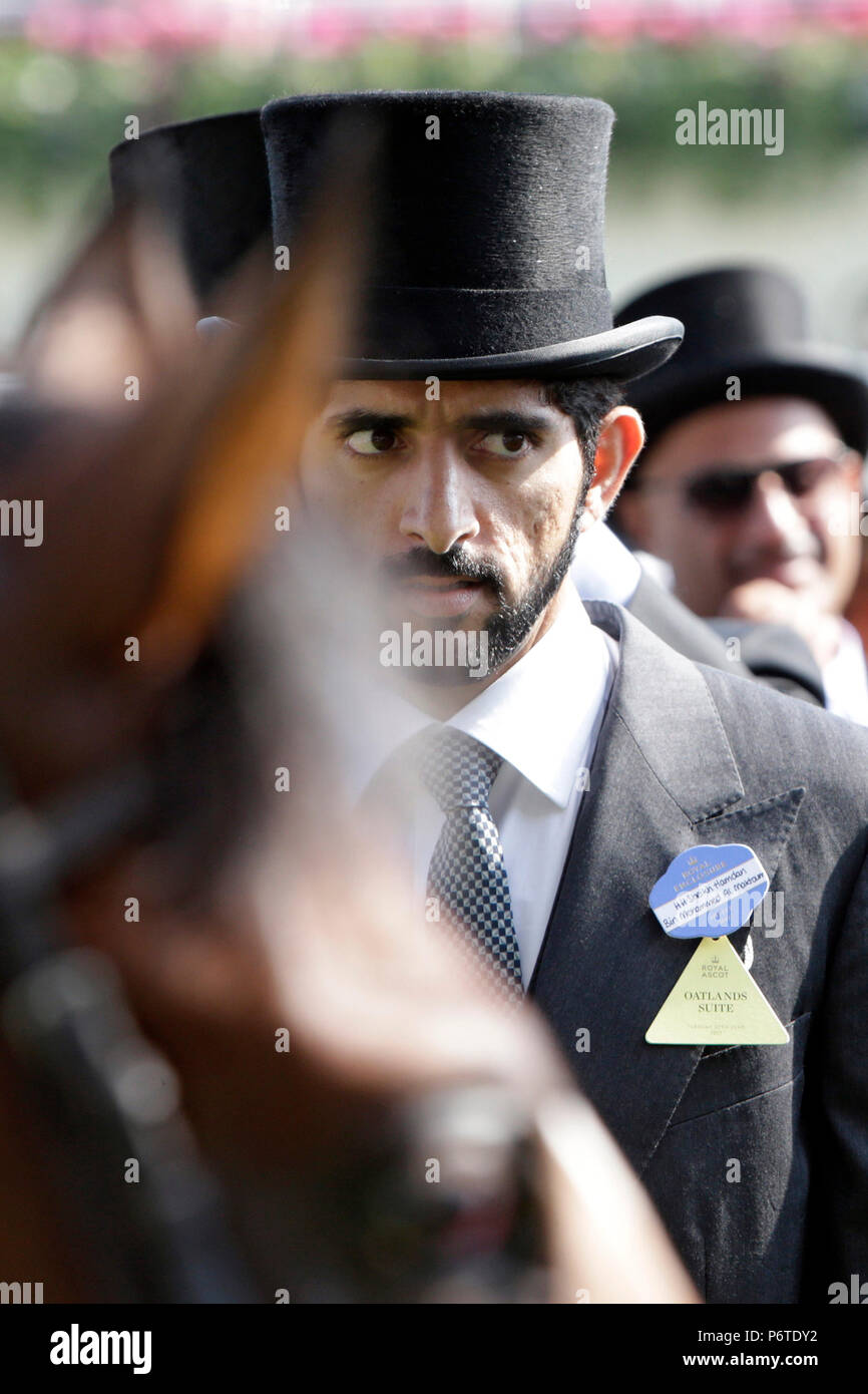 Royal Ascot, Portrait of Sheikh Hamdan bin Mohammed al Maktoum Stock Photo