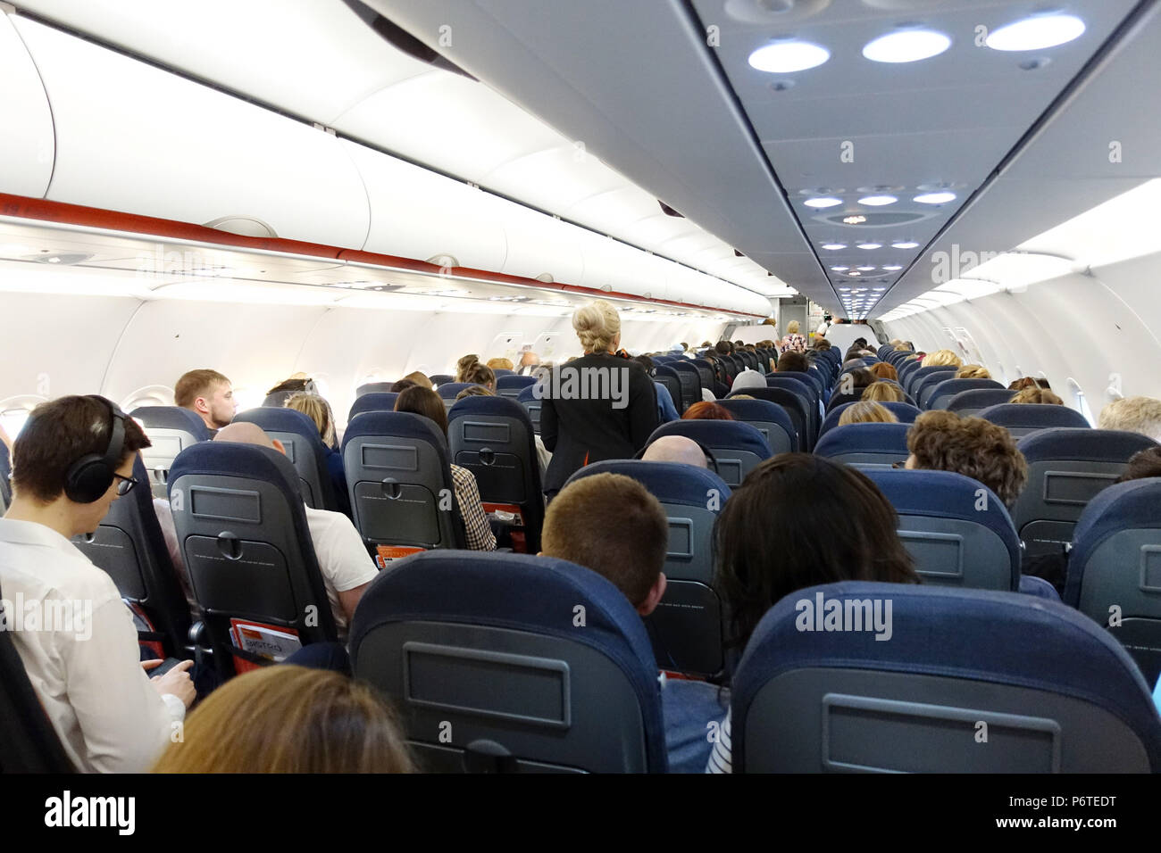 Hamburg, Germany, people on a plane Stock Photo