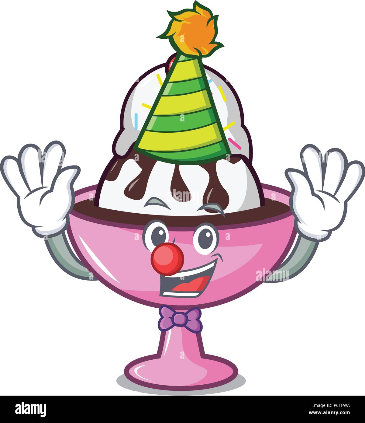 Clown ice cream sundae mascot cartoon Stock Vector Image & Art - Alamy