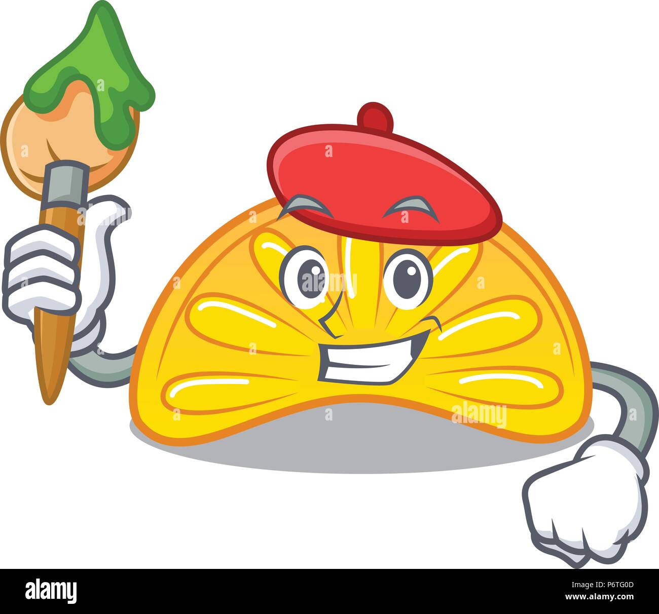 Artist orange jelly candy character cartoon Stock Vector Image & Art