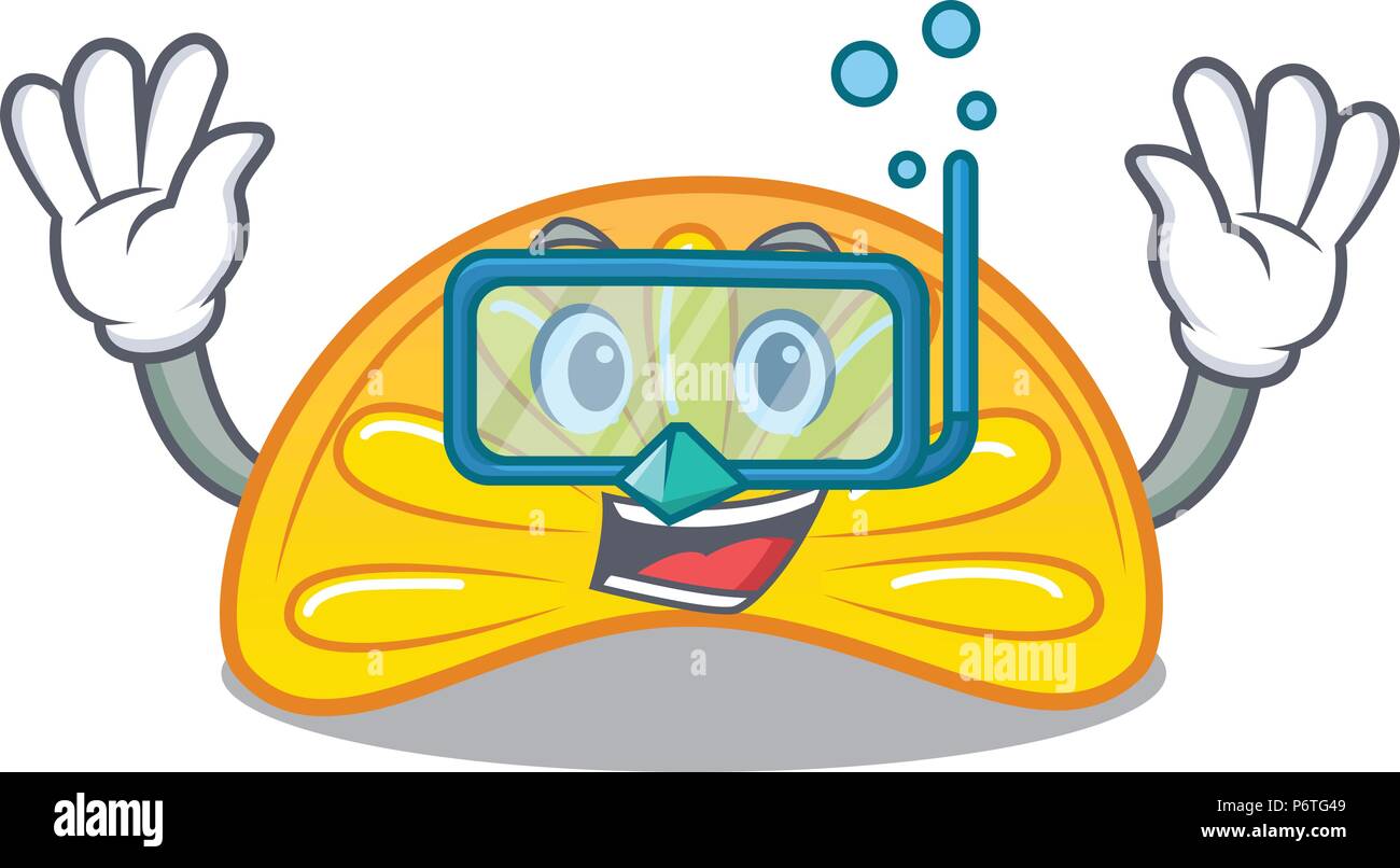 Diving orange jelly candy character cartoon Stock Vector Image & Art