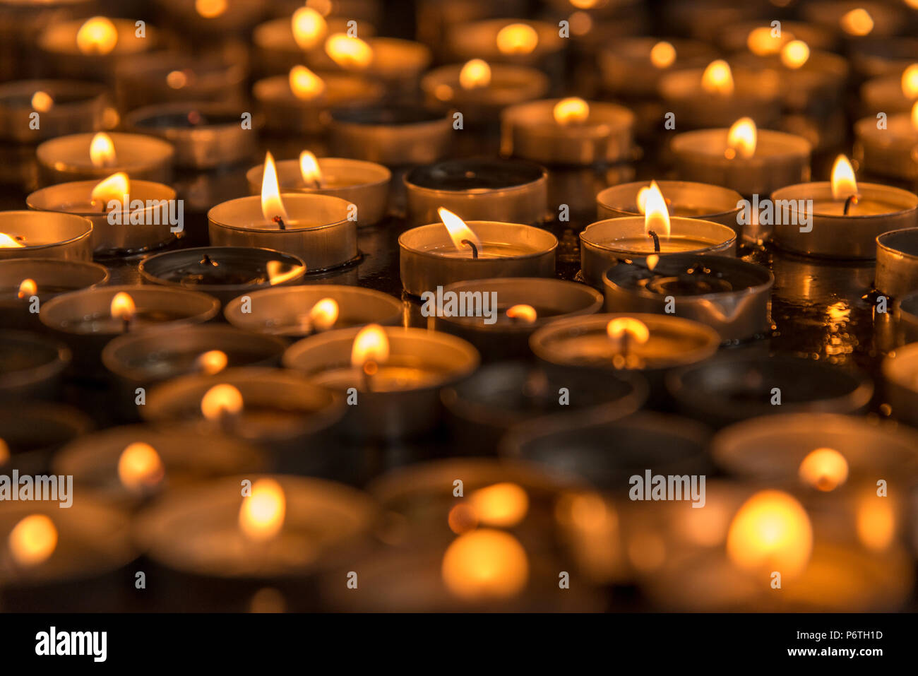 Prayer candles in a church Stock Photo Alamy