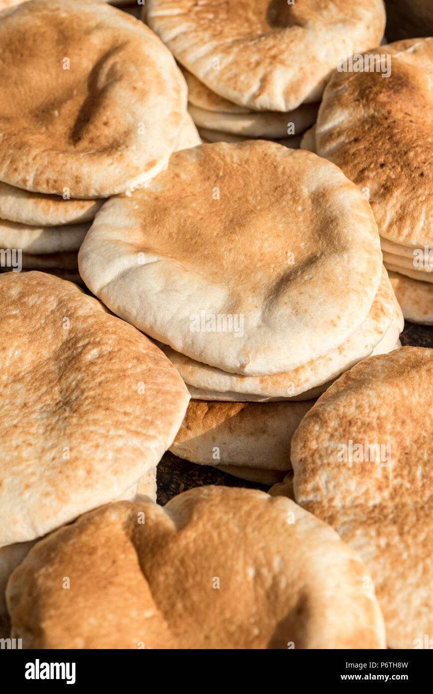 Pita bread in a bakery Stock Photo Alamy