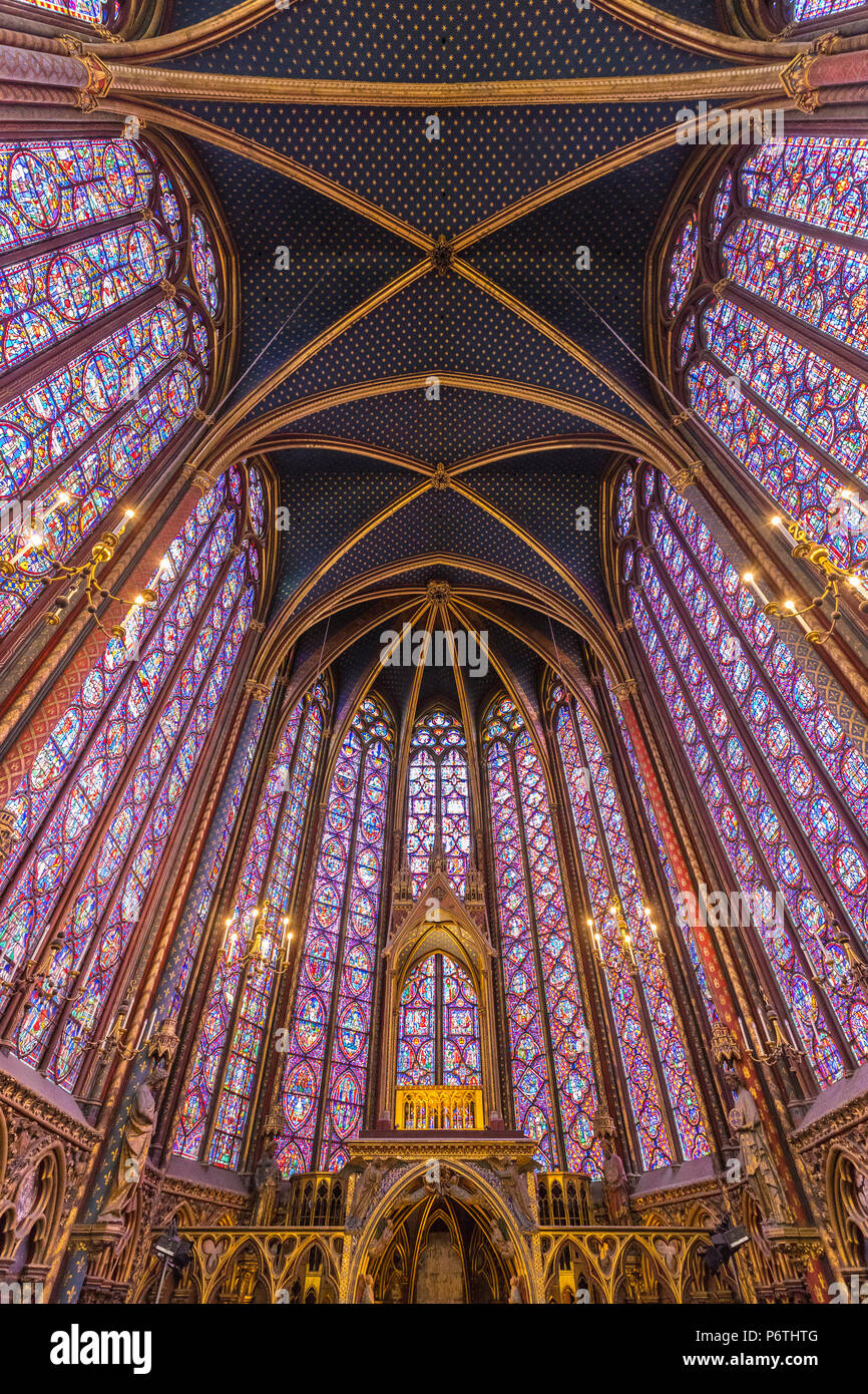 13th Century Sainte Chapelle Chapel Ile De La Cite Paris France Stock Photo Alamy
