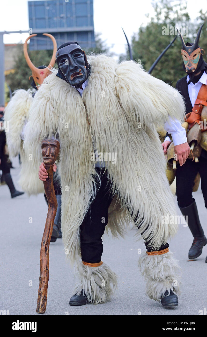 Merdulas, typical mask of Sardinian carnival, Ottana village, Sardinia ...