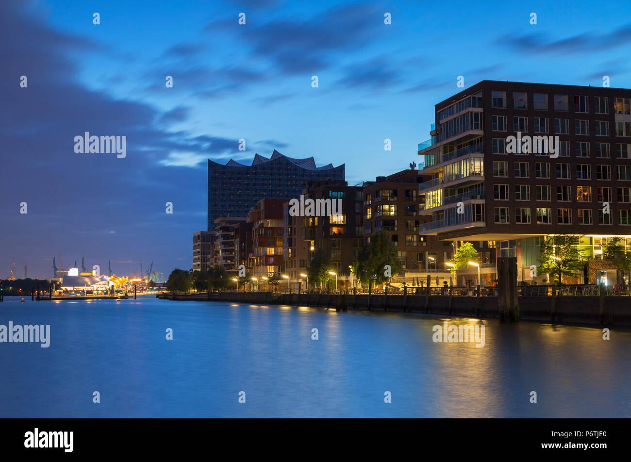 Elbphilharmonie concert hall and apartments of Marco Polo Terrace in HafenCity, Hamburg, Germany