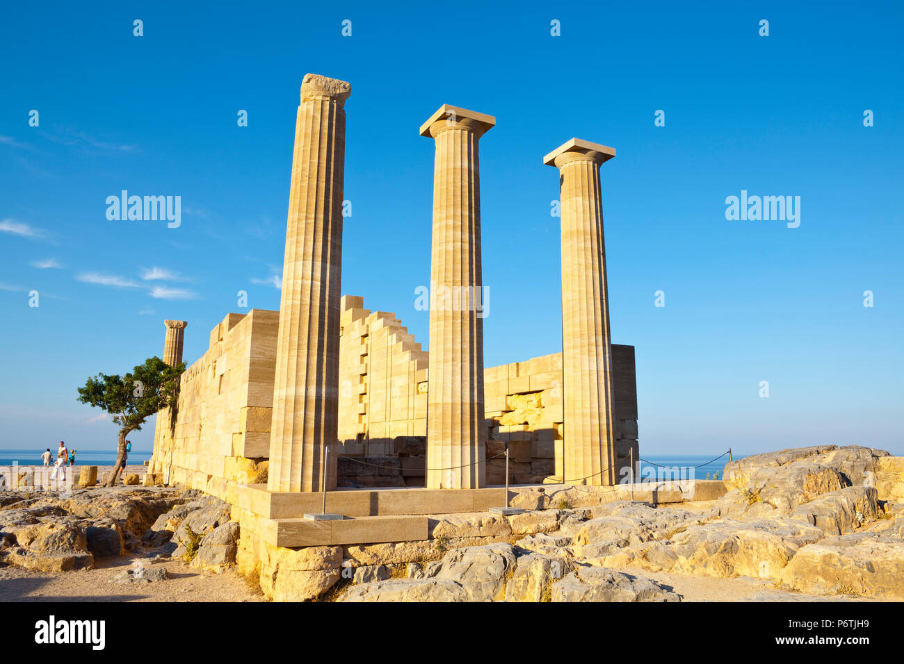 Acropolis of Lindos, Lindos, Rhodes, Greece Stock Photo