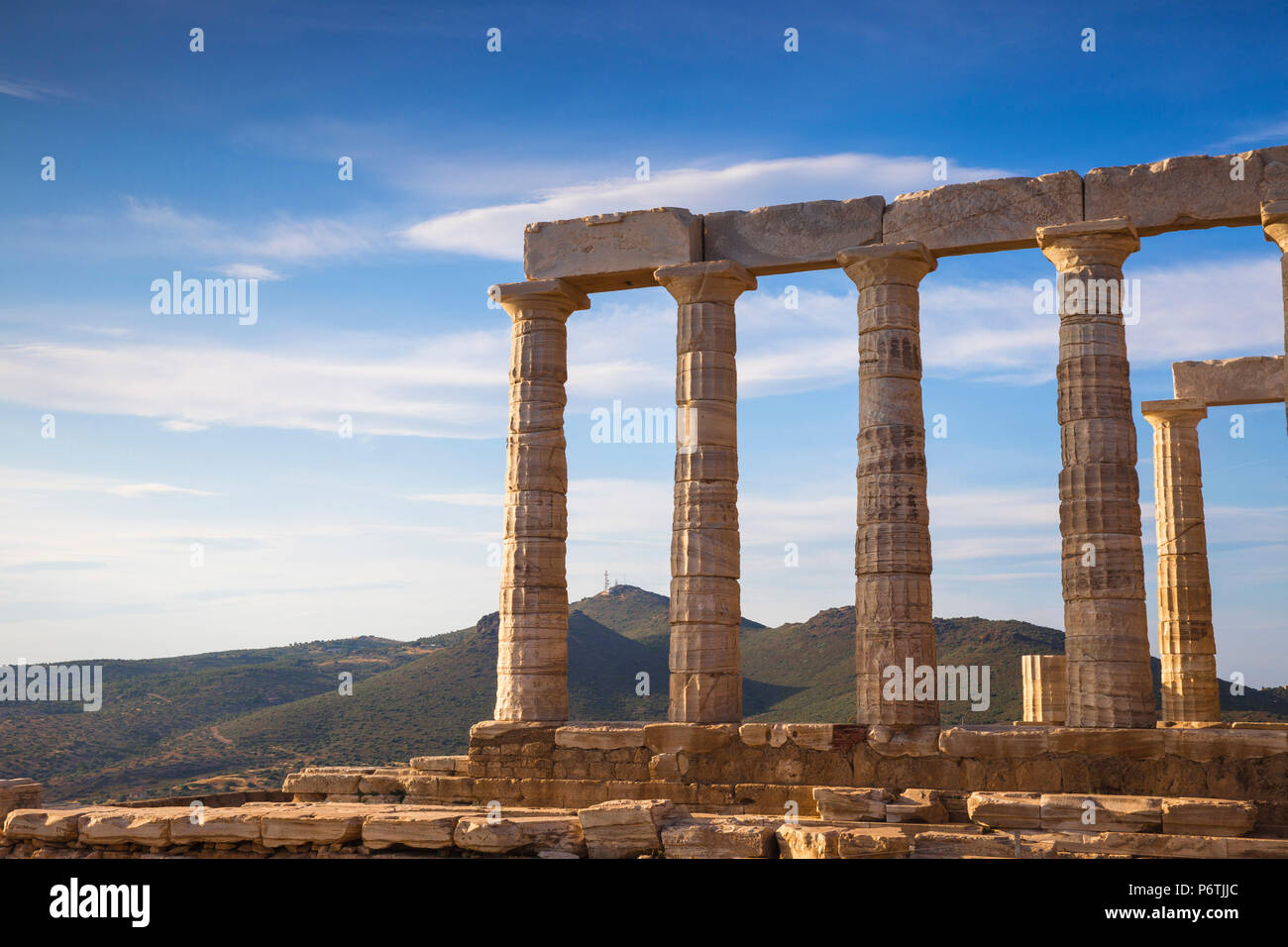 Greece, Attica, Athens, Cape Sounio, Temple of Poseidon Stock Photo