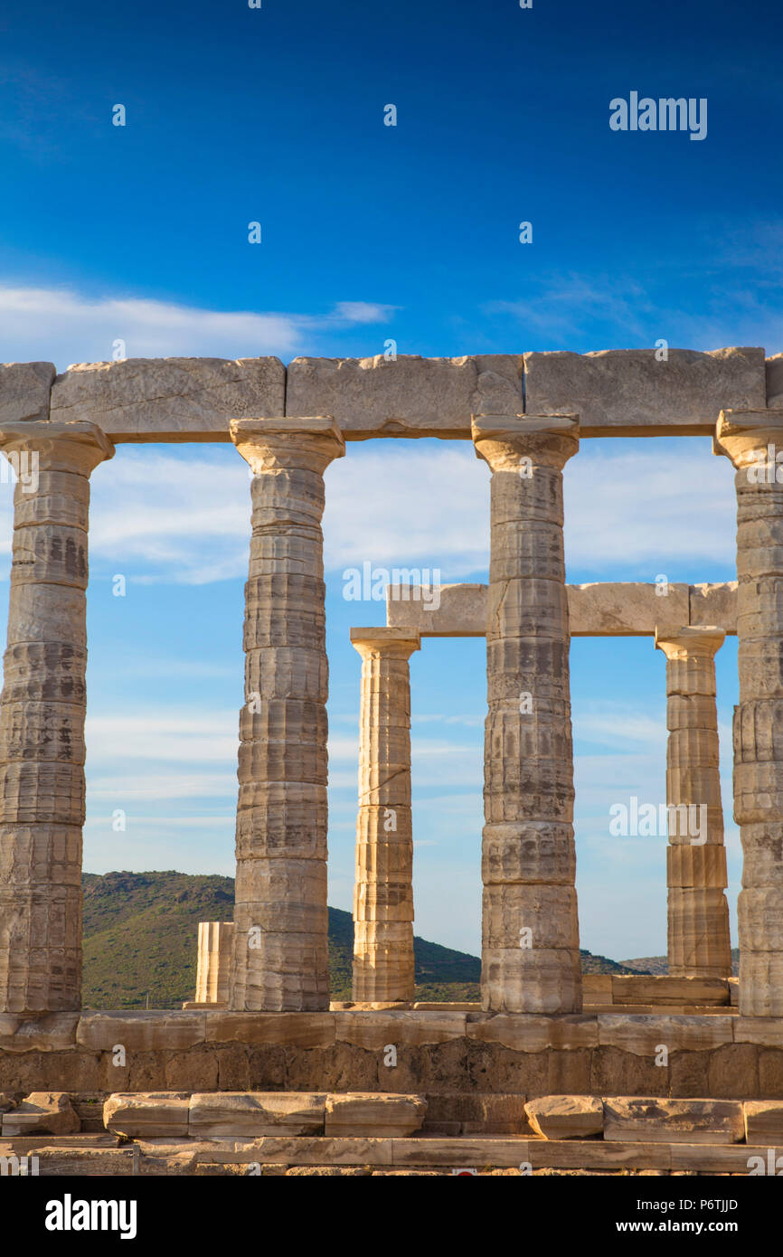 Greece, Attica, Athens, Cape Sounio, Temple of Poseidon Stock Photo