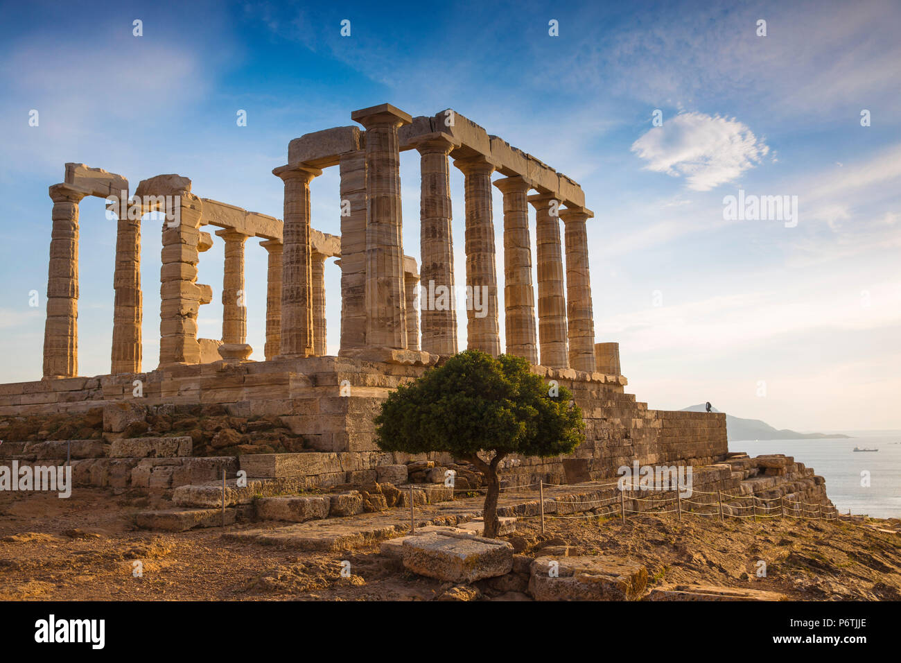 Greece, Attica, Athens, Cape Sounio, Temple of Poseidon Stock Photo
