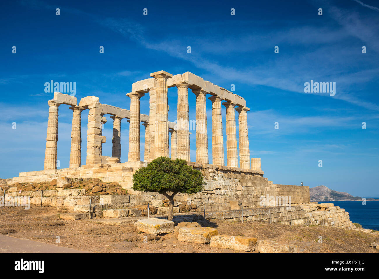 Greece, Attica, Athens, Cape Sounio, Temple of Poseidon Stock Photo