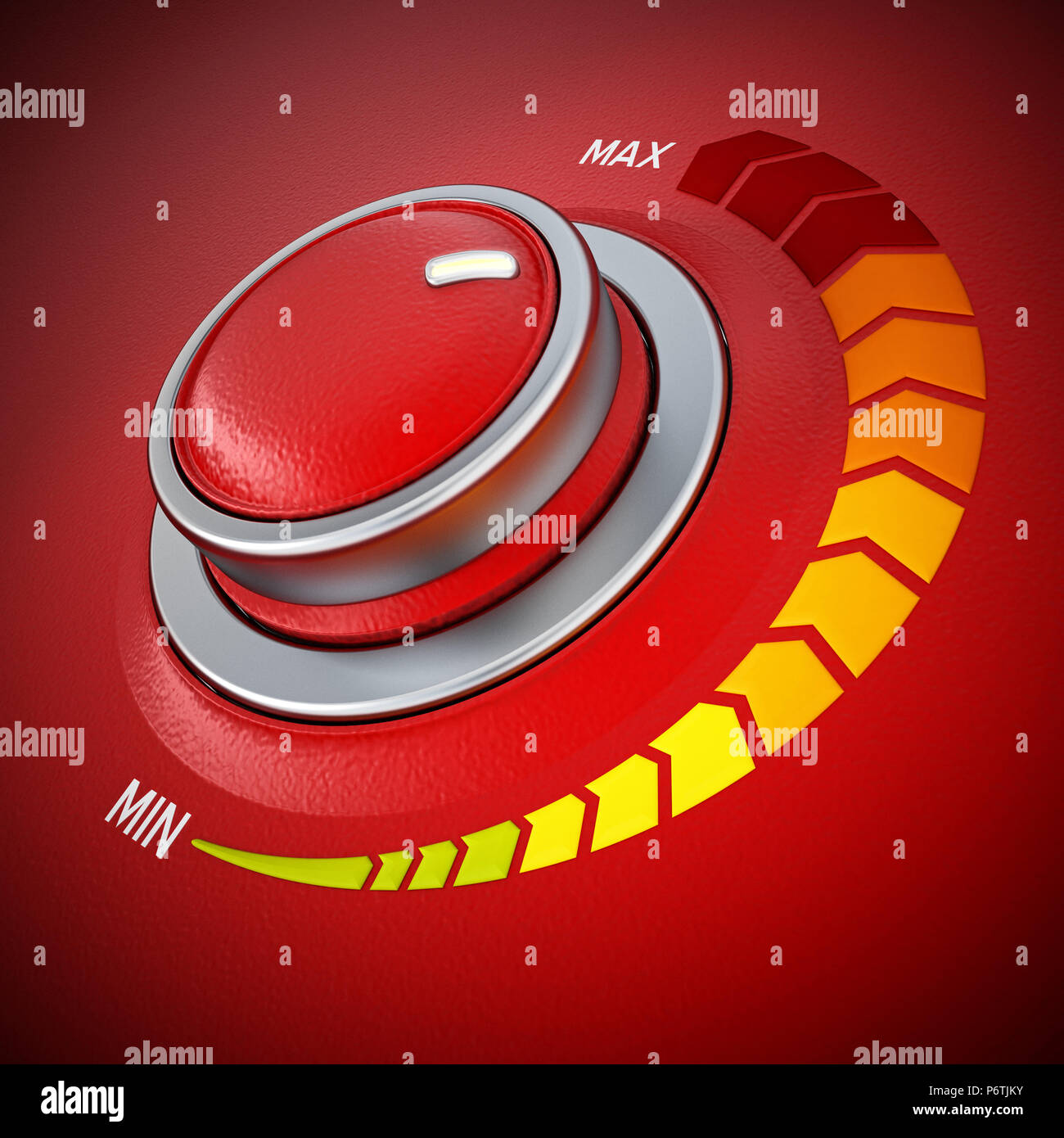 Vintage style red metal control knob. 3D illustration Stock Photo Alamy