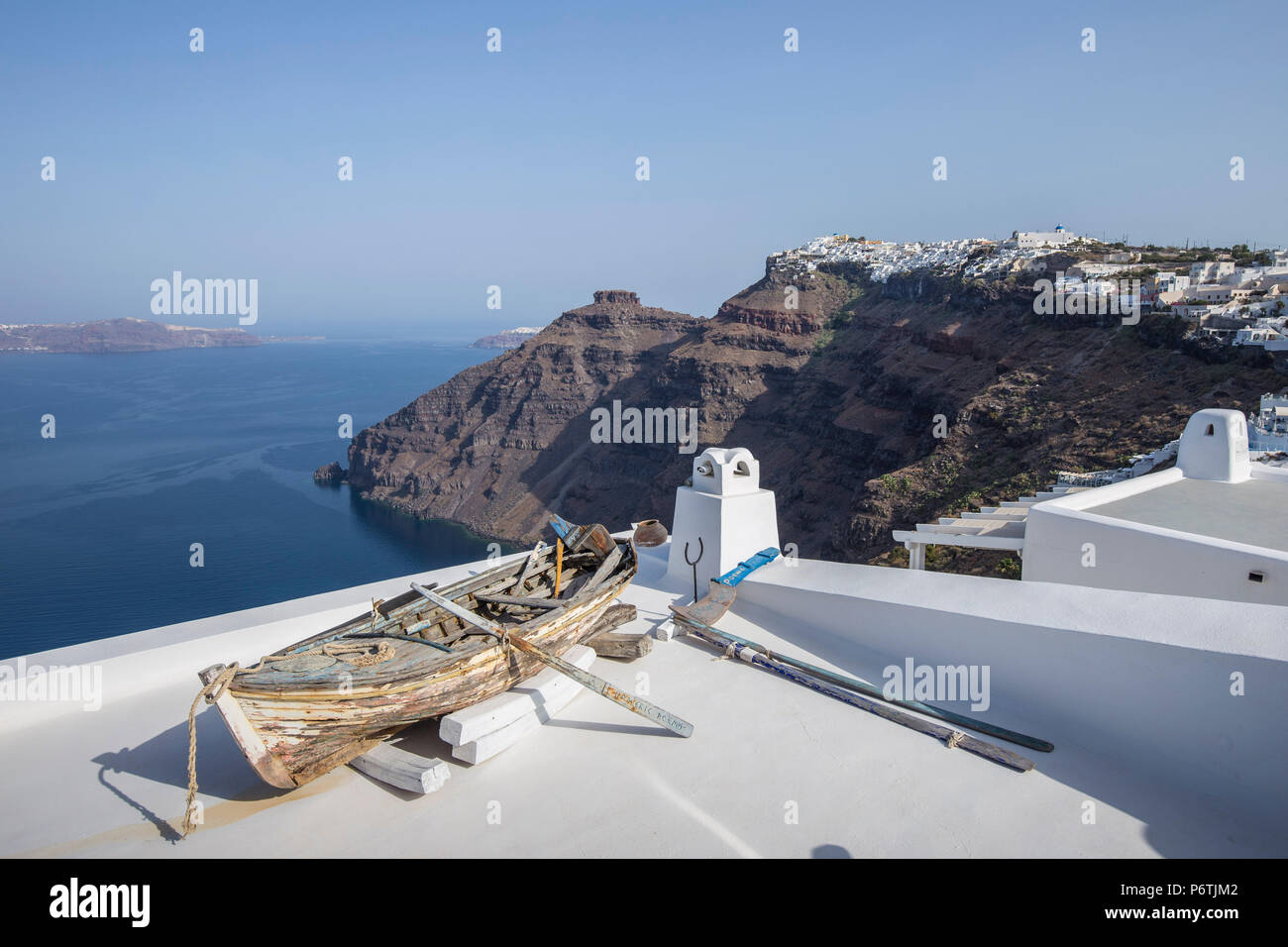 Firostefani, Fira, Santorini (Thira), Cyclades Islands, Greece Stock Photo