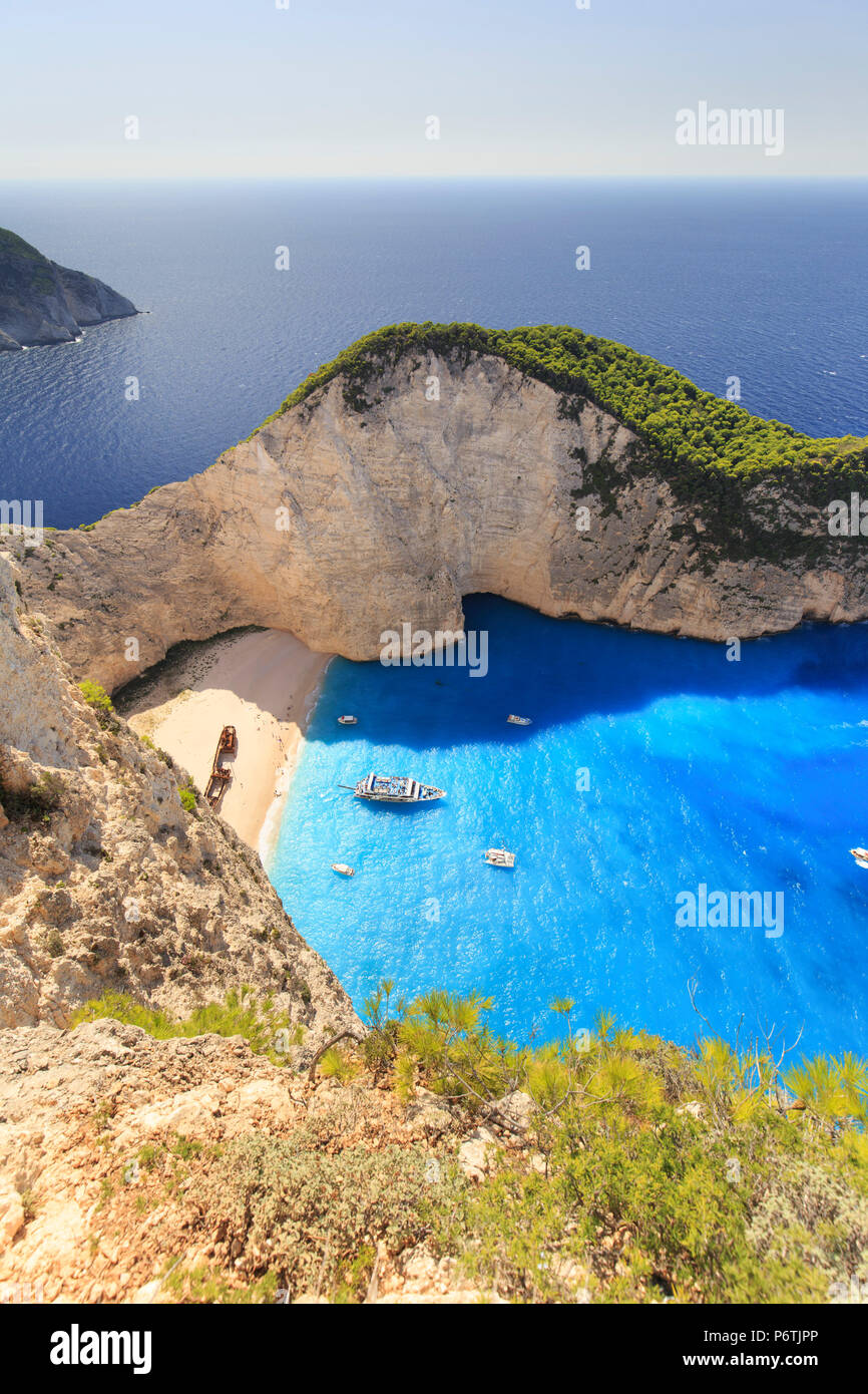 Greece, Ionian Islands, Zakynthos, Navagio (shipwreck) beach Stock Photo