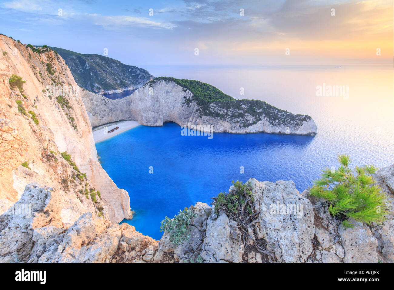 Greece, Ionian Islands, Zakynthos, Navagio (shipwreck) beach Stock Photo