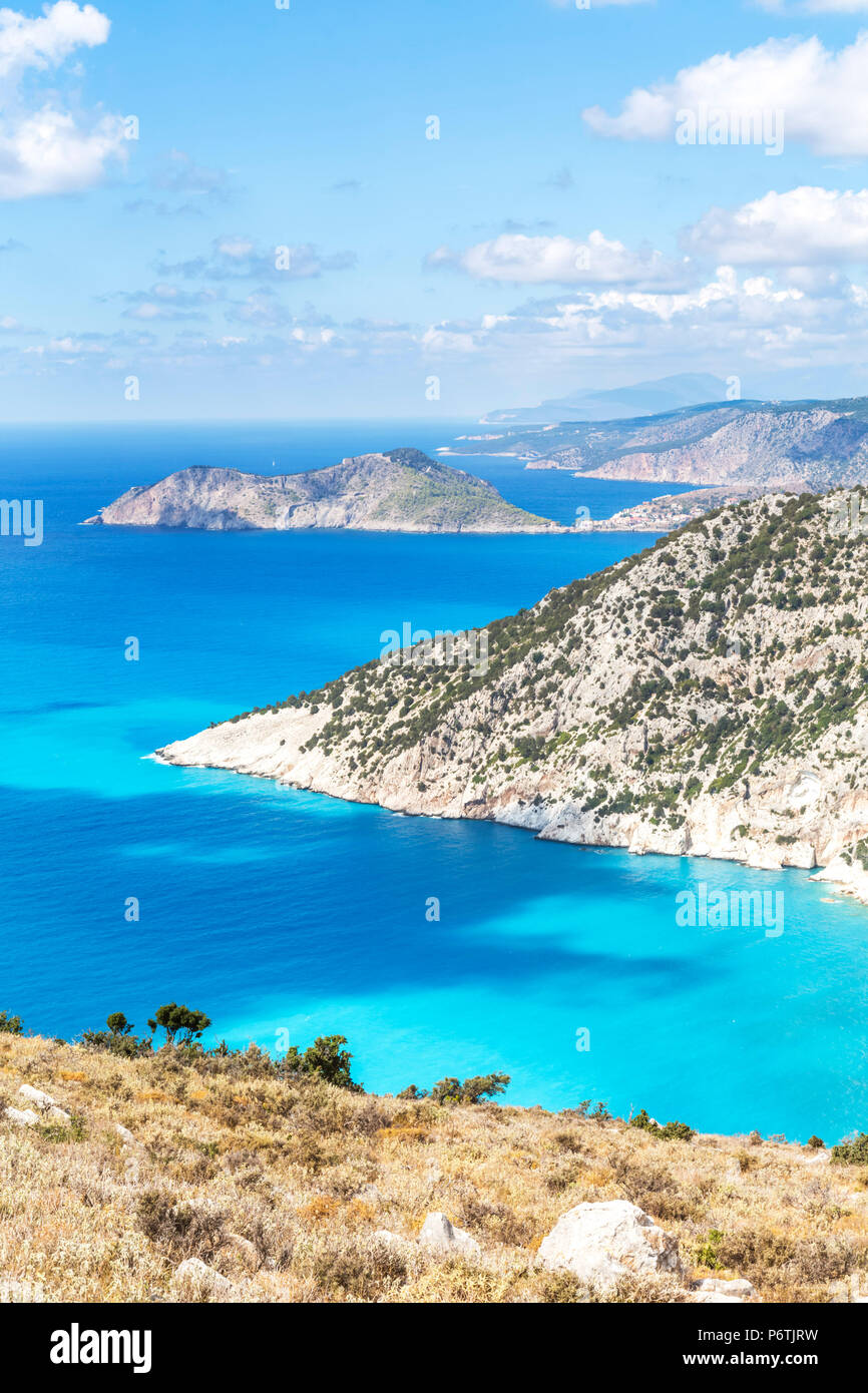 Coastline of the beautiful island of Kefalonia. Kefalonia, Greek Islands, Greece Stock Photo