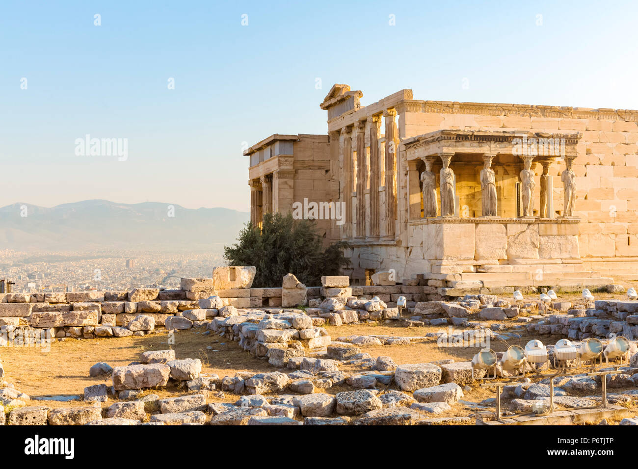 Temple on the Acropolis of Athens, Greece Stock Photo