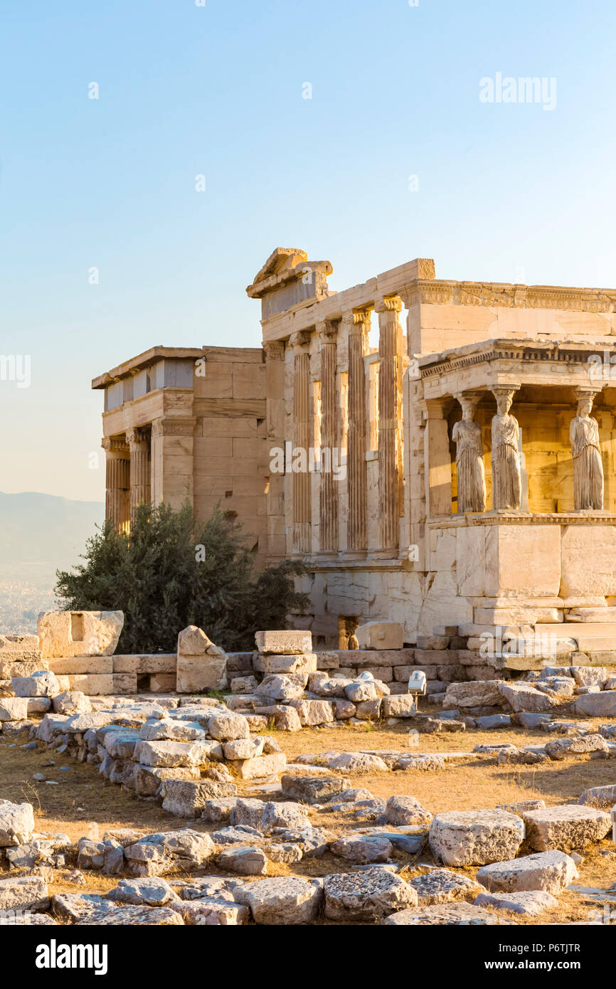 Temple on the Acropolis of Athens, Greece Stock Photo